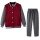 YD酒红外套+深灰直筒长裤套装