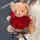 50cm衬衣熊+11朵红玫瑰+礼袋