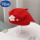 红色【双花贝雷帽】白+红