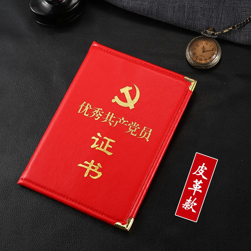 表彰2019七一建党节颁奖荣誉证书定做定制奖状打印 优秀党员(皮革)