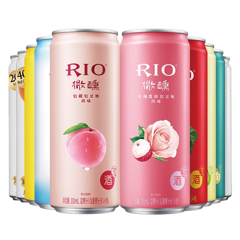 锐澳rio洋酒预调鸡尾酒果酒缤纷全家福330ml10罐10种口味新老组合形式