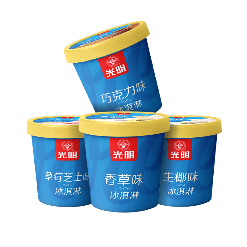 光明大桶装冰淇淋3.5KG 一桶 生椰味136元