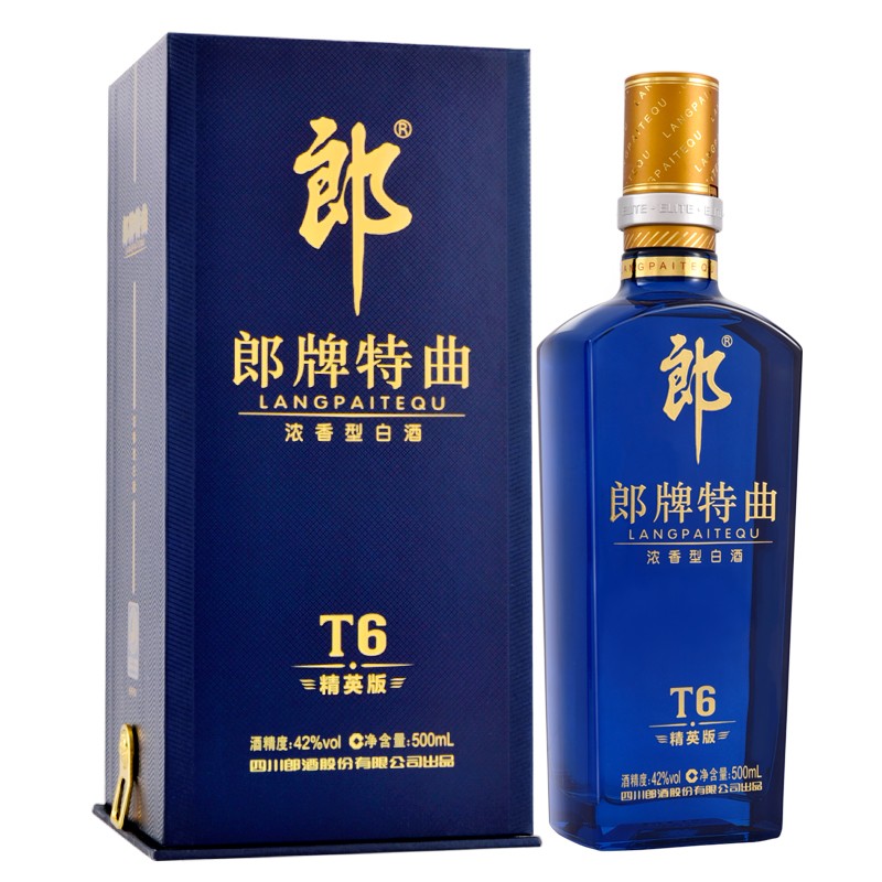 郎酒 郎牌特曲 t6 精英版 42度500ml*1瓶 浓香型 白酒单瓶装(新老包装