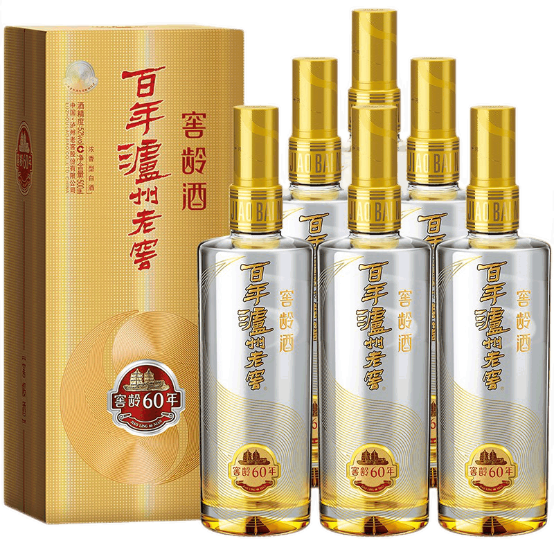 百年泸州老窖窖龄酒浓香型白酒节日送礼500ml窖龄60年52度6瓶整箱装