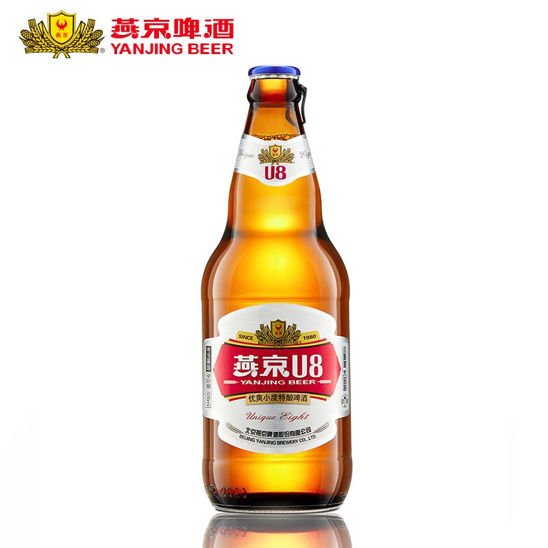 燕京啤酒燕京u8啤酒500ml12瓶彩盖优爽小度特酿整箱