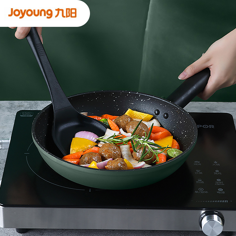 joyoung 九阳 麦饭石色不粘煎锅平底锅家用煎饼煎蛋烙饼牛排电磁炉