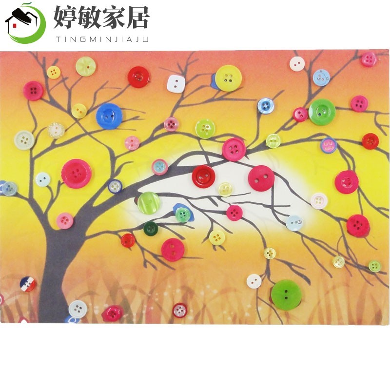 纽扣粘贴彩钻8张装益智制作贴画钻石手工/十字绣