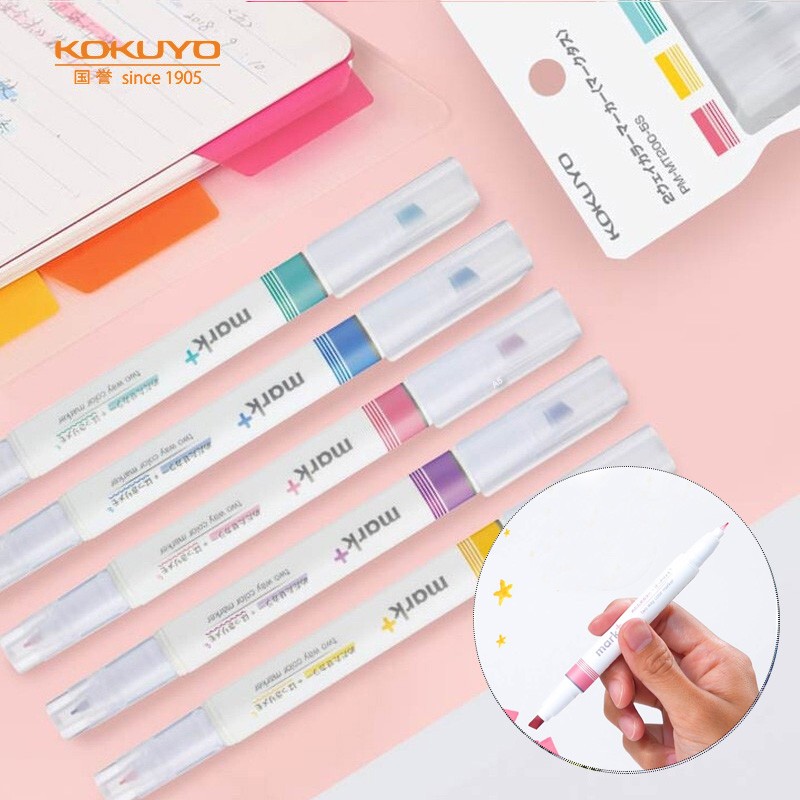 国誉kokuyo进口mark彩色荧光笔学生用划重点标记记号笔水彩笔重点笔