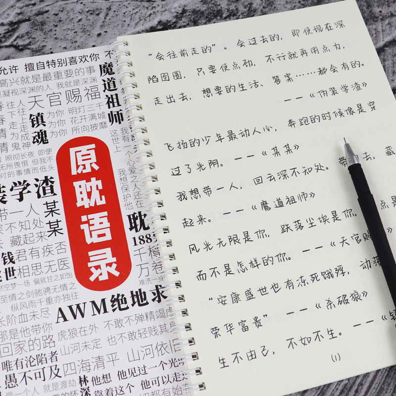 原耽女孩语录文案学习用品耽美字帖