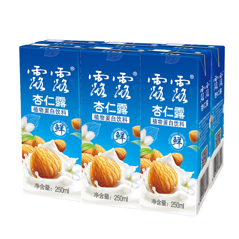 露露杏仁露 经典原味250ml*6盒 轻享小利乐装 便携六连包 植物蛋白