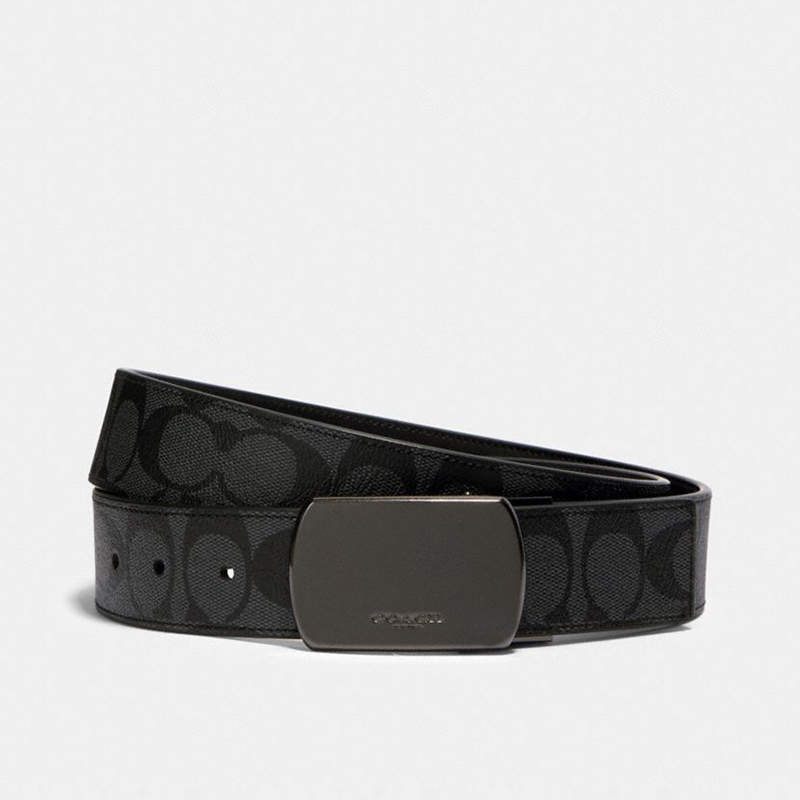 蔻驰(coach) 奢侈品 男士腰带黑灰色pvc配皮 91286 qbo3i
