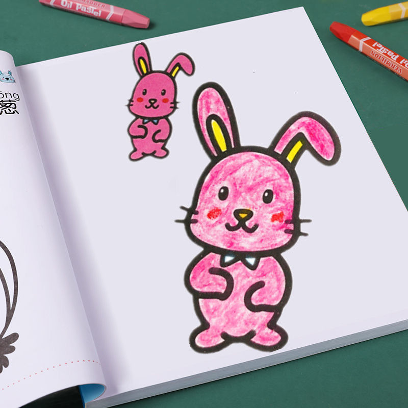 儿童画画本幼儿园涂色绘本236岁宝宝启蒙涂鸦图画绘画书填色本涂色