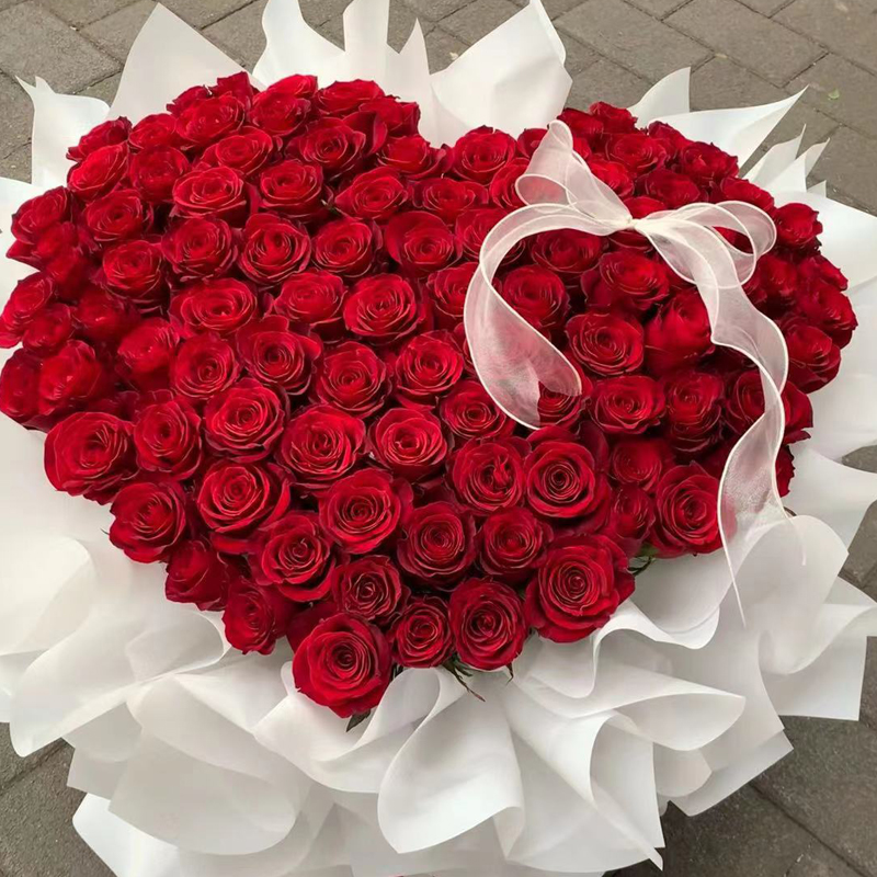 鲜花情人节99朵999朵红玫瑰鲜花同城配送速递花束送闺蜜女友老婆生日