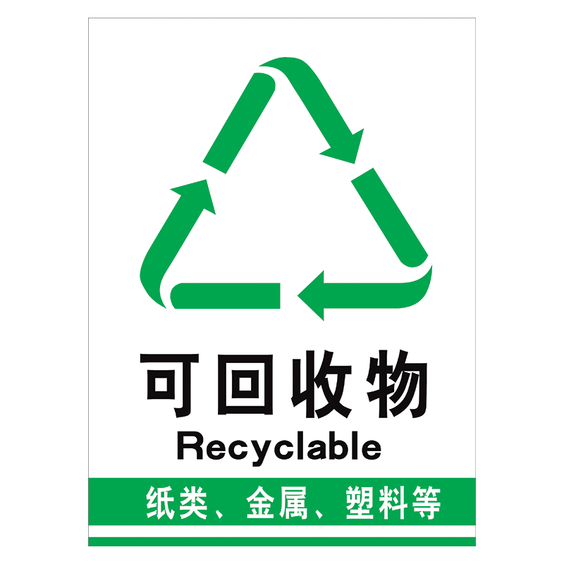 定制垃圾桶标签垃圾桶垃圾分类标志标识牌可回收垃圾提示标示牌户外