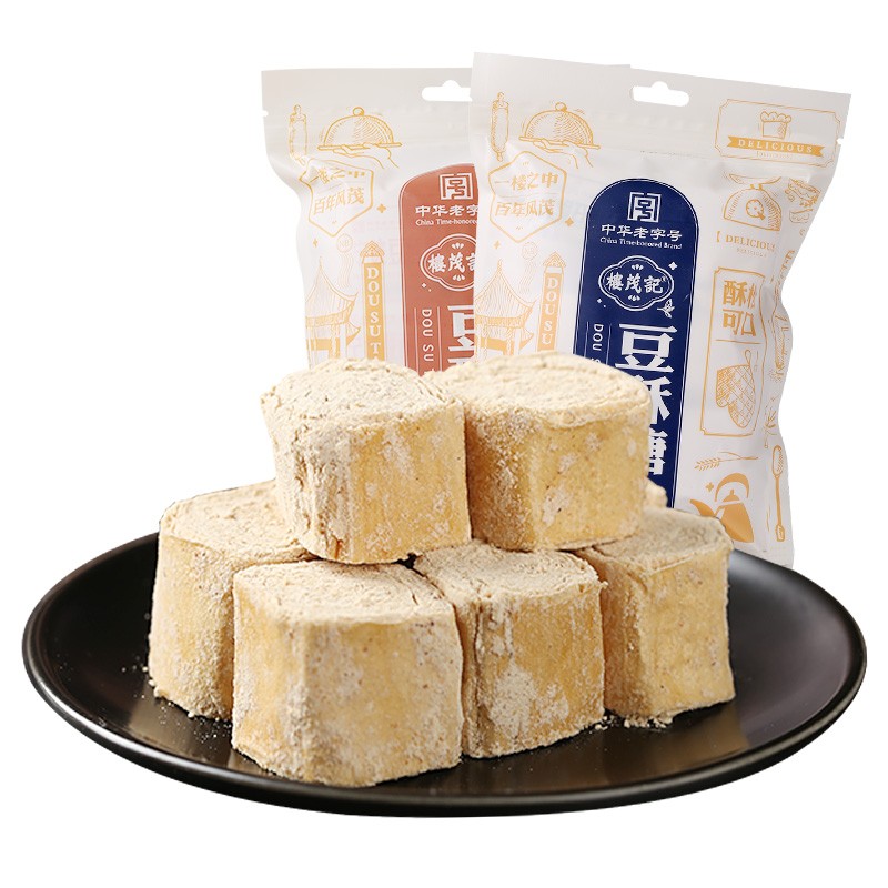 浙江馆楼茂记豆酥糖240g传统手工小吃老式零食黄豆麻酥