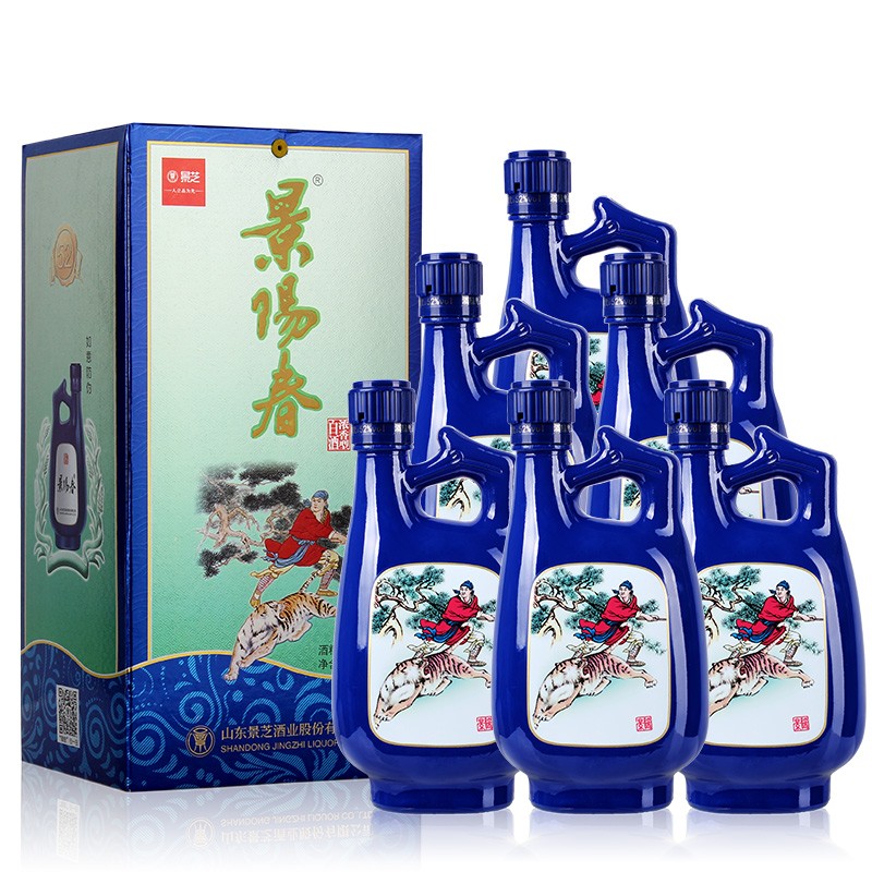 景芝52度浓香型白酒景阳春500ml6瓶整箱装山东春节送礼自饮收藏粮食酒