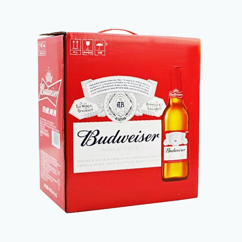 百威(budweiser)淡色拉格啤酒460ml*6瓶 整箱装 460ml*6*2瓶礼盒装