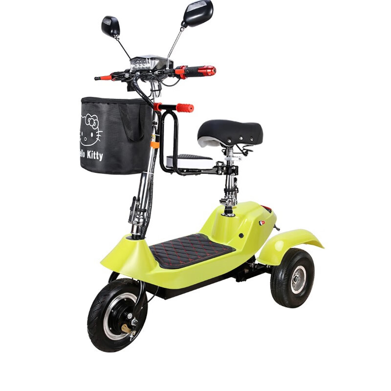小型折叠迷你残疾人三轮车电动车接送小孩黑色36v蓄电池备注坐垫款式