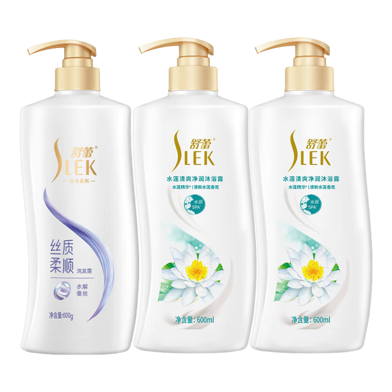 SLEKϴˮԡ¶״ƿͥװ˿˳˿ϴ¶Ůʿ ˿ϴˮ600g+ԡ¶600g*2