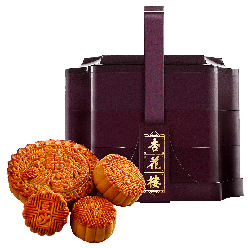 杏花楼 月饼礼盒 广式月饼中秋礼品 中华老字号上海特产 花色提篮1480g216.3元