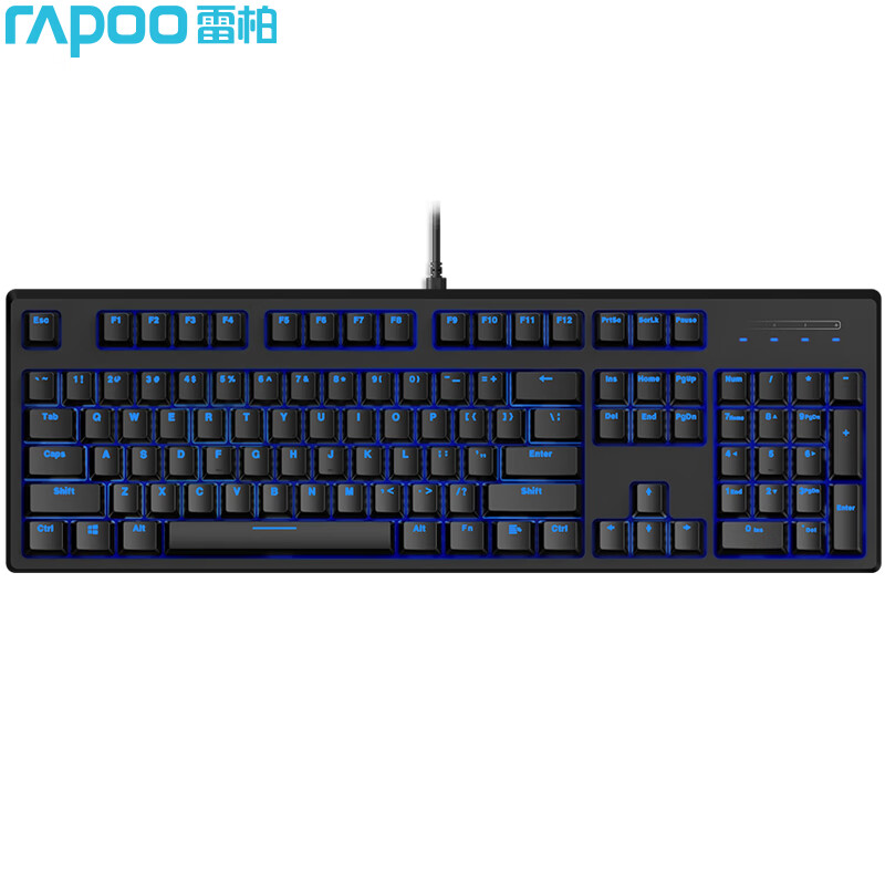 雷柏(rapoo) v708有线版 机械键盘 有线键盘 游戏键盘 104键单光键盘