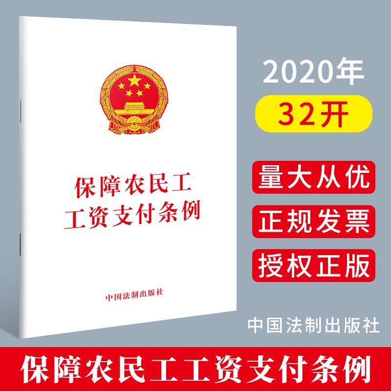 保障农民工工资支付条例中国法制出版社2020年新书