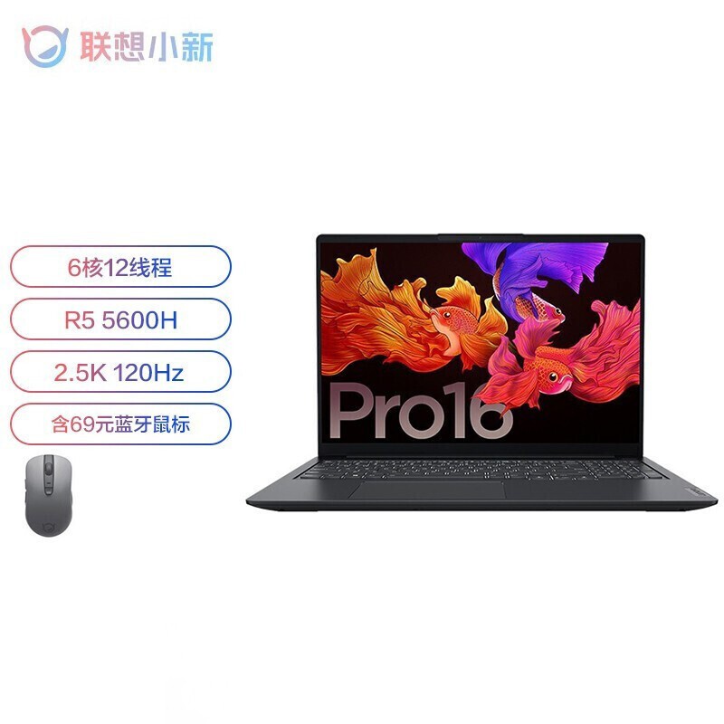 联想lenovo小新pro16标压锐龙版全面屏轻薄笔记本电脑r55600h16g512g