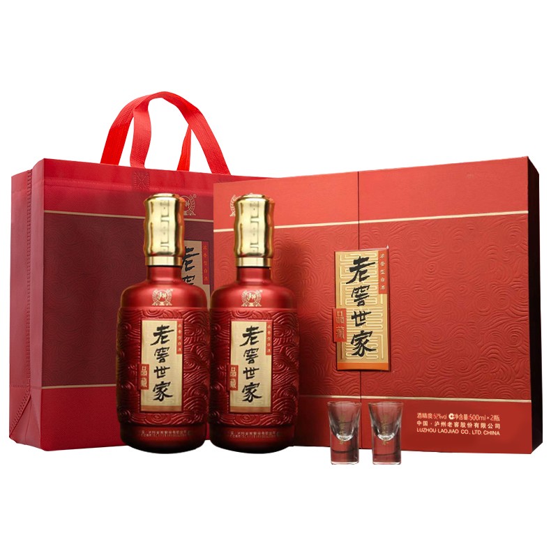 泸州老窖老窖世家品藏52度500ml2高度浓香型白酒礼盒装