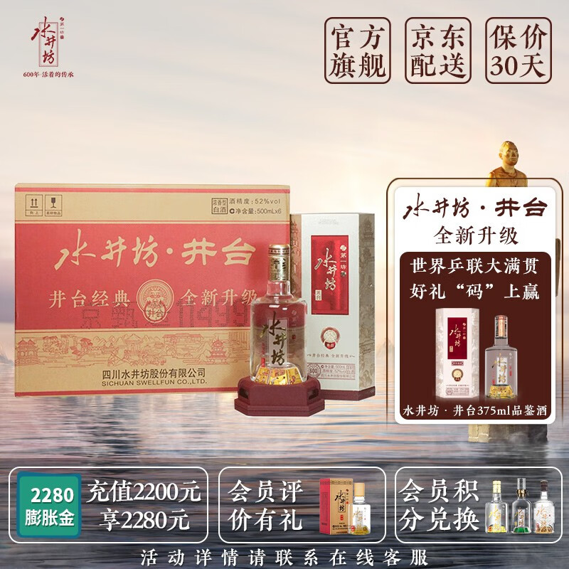 水井坊新井台52度500ml6瓶整箱装浓香型白酒整箱