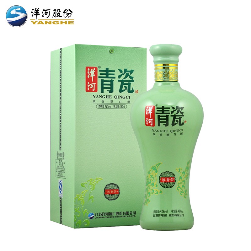 洋河大曲 青瓷42度480ml 绵柔浓香型 白酒 42度480ml*6瓶 整箱