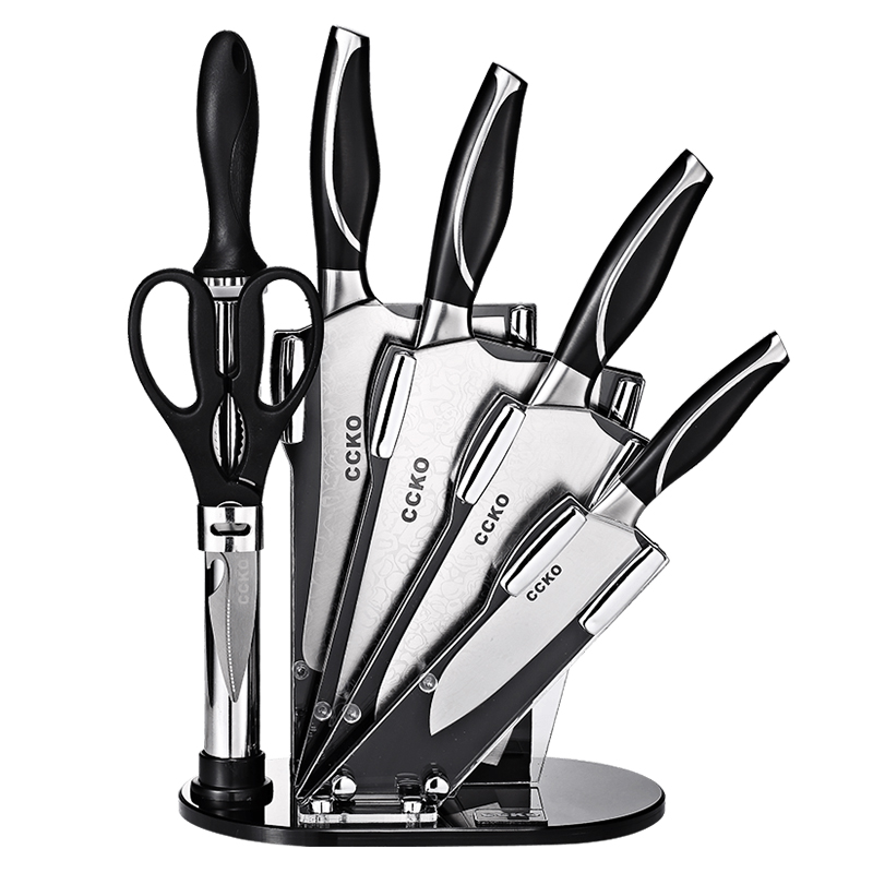 CCKO 德国刀具套装 厨房全套家用菜刀水果刀组合不锈钢刀具 4Cr13雀之刃刀具（七件套）