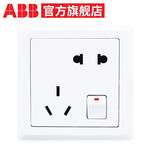 ABB 開關(guān)插座 德逸系列 86型墻壁電源插座 白色 五孔一開