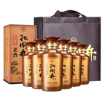 扳倒井白酒 52度老酒  濃香型純糧釀造白酒 禮盒整箱裝自飲送禮優(yōu)級(jí)白酒 52度 500mL 6瓶 （搭配手提袋）