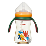 日康（rikang）吸管奶瓶 9個(gè)月+帶重力球?qū)捒谀唐?PPSU帶手柄240ml 黃色N1063-2