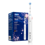 Oral-B 歐樂(lè)B 電動(dòng)牙刷成人 小圓頭牙刷情侶禮物自動(dòng)3D聲波旋轉(zhuǎn)擺動(dòng)充電式（含刷頭*2）P4000白