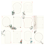 六品堂 gbz0029 硬筆書法練習(xí)比賽專用作品紙 古風(fēng)田字格 10款共100張