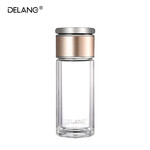 PLUS會員：DELANG 雙層玻璃杯 320ml 玫瑰金