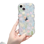 江銘 蘋(píng)果15手機(jī)殼iPhone15手機(jī)保護(hù)套帶手鏈防丟摔2023新一代果粉全包透明氣囊波浪小清新網(wǎng)紅女生超薄款