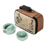 金鑲玉 祥龍快客杯 功夫旅行茶具套裝 3件套 創(chuàng)意飄逸杯蓋碗汝窯