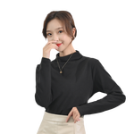 Langsha 浪莎 女士半高領(lǐng)打底衫 LSSQ-A059-1002 黑色