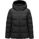 坦博爾羽絨服女蓄熱科技冬季寬松短款加厚保暖連帽中老女裝外套新年紅 黑色 S (160) 建議體重100斤以下