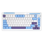 珂芝（KZZI）K75Lite版機械鍵盤三模無線藍牙電競游戲筆記本平板鍵盤 碧藍海 彩虹軸（電競游戲推薦）