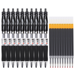 晨光(M&G)文具K35/0.5mm黑色中性筆 按動子彈頭簽字筆 碳素筆水筆(10支筆+10支芯) 刷題套裝HAGP0911 開學(xué)文具