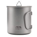 鈦途（TITO TITANIUM） 純鈦水杯99.5%鈦合金輕量露營單層折疊杯鈦茶杯輕便攜戶外野餐具 純鈦水杯450mL-冰花玫粉-帶蓋