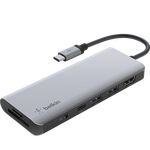 貝爾金（BELKIN） type-c七合一擴(kuò)展塢100W PD供電 筆記本電腦拓展 HDMI投屏TF/SD讀卡適用于iPhone 15全新iPad Pro 經(jīng)典款