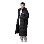 準(zhǔn)者長款羽絨服男女情侶款冬季新品鴨絨保暖防風(fēng)加厚運(yùn)動連帽外套 純正黑 XS (160)