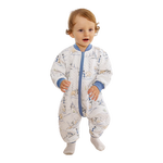 歐孕（OUYUN）睡袋嬰兒春秋款空氣層夾棉兒童分腿寶寶防踢被子神器純棉保暖 極地白熊【春秋17-25℃】 80碼-身高55-80-年齡3-18月