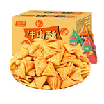 比比贊（BIBIZAN）牛角酥混合味400g獨立裝虎牙脆妙脆角膨化餅干休閑零食品小吃
