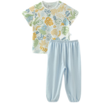 aqpa【135g新疆棉】嬰兒內(nèi)衣套裝夏季純棉男女寶寶衣服薄款分體短袖 叢林小天 73