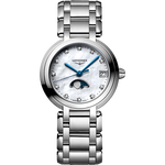 LONGINES 浪琴 優(yōu)雅心月系列月相石英鋼帶女表 L81154876 禮物 白色珍珠母貝30.5 mm 石英腕表